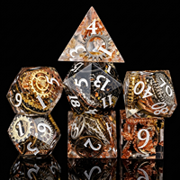 Superbe ensemble de dés mécaniques steampunk faits à la main en résine, 1 pièce, dés polyédriques avec chiffres blancs pour D&D et jeux de rôle sur table