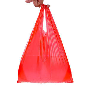 Bolsas de Plástico Rojas para Camisetas, Resistentes, Recicladas y de Materiales Nuevos de Polietileno, para Uso Comercial, Compras y Basura - Product Image 2