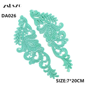 Nouvelle couleur en stock Vert Menthe, patchs en dentelle à motif symétrique pour les créateurs de mode, vêtements, artisanat de scène, bricolage - Product Image 3