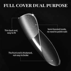 BORN PRETTY - <span class=keywords><strong>Uñas</strong></span> Postizas Profesionales de Cobertura Total, <span class=keywords><strong>Cortas</strong></span>, Forma Ataúd, Almendradas, Cuadradas, Transparentes, de Acrílico ABS, Puntas de Gel Suave, 550 Unidades, Venta al por Mayor - Product Image 6