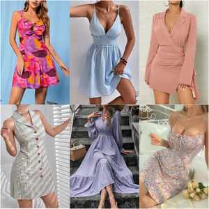 2026 Damesjurk met bloemenprint, off-shoulder tube top, getailleerde taille, polyester/katoenmix, diverse maten, nieuwe zomercollectie kleding - Product Image 5