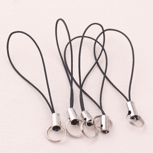 5cm màu đen Keychain đơn giản điện thoại di động Dây đeo Trống Điện thoại di động Dây đeo - Product Image 6