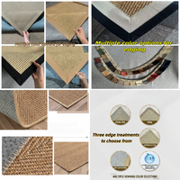 Tapis en jute Luul Home Easy, couleur naturelle, à poils ras, tissage plat, résistant à l'usure, facile à nettoyer, lavable, design bohème uni, en stock