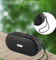 Mini haut-parleur portable sans fil BT5.3 en plastique avec sangle, écran LCD, radio FM, compatible avec l'application, pour la randonnée en plein air, barre de son stéréo