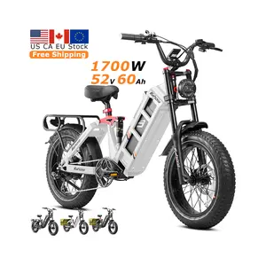 دراجة كهربائية Eahora Juliet 2 Stock Velo 2500W للبالغين في الولايات المتحدة والاتحاد الأوروبي وهي دراجة كهربائية سميكة بإطارات سميكة جبلية هجينة دراجة حمولة للطرق الوعرة
