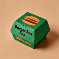 Boîtes à Hamburger en Carton de Qualité Alimentaire à l'Encre de Soja en Gros, Boîtes à Emporter pour Hamburgers, Boîtes d'Emballage pour Sandwichs et Fast-Food