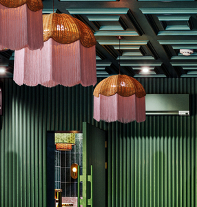 Lustre en rotin personnalisable avec pampille, lampe suspendue moderne pour restaurant, décoration de cuisine, plafonnier LED, <span class=keywords><strong>abat</strong></span>-<span class=keywords><strong>jour</strong></span> tressé - Product Image 5