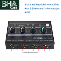 Amplificateur de casque 4 canaux BHA I4II, mixeur stéréo, interface de sortie 3.5/6.35 pour studio d'enregistrement, prix de gros d'usine, OEM