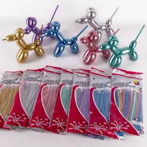 Vente en gros chaude shuaian or argent métal chromé longs ballons en latex décoration de fête métal torsion ballons magiques en latex - Product Image 5