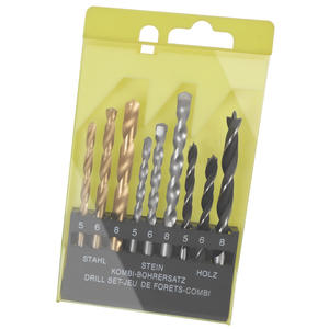 Jeu de 9 forets hélicoïdaux en acier rapide du fabricant, haute dureté, pour usage domestique, avec boîte en plastique, forets polyvalents pour l'exportation - Product Image 4