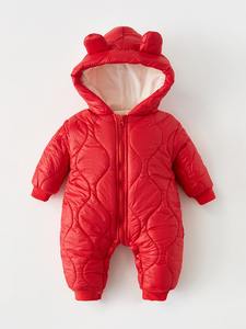 Mono de invierno unisex para bebé, de nailon acolchado, grueso, con capucha, diseño de dibujos animados, cálido, para gatear - Product Image 2