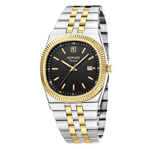 Reloj de pulsera Reward Prime <span class=keywords><strong>para</strong></span> <span class=keywords><strong>hombre</strong></span>, de lujo, con tres agujas, calendario, cuarzo, elegante, <span class=keywords><strong>para</strong></span> negocios, con baño de oro fino, de acero inoxidable, <span class=keywords><strong>para</strong></span> caballero. - Product Image 1
