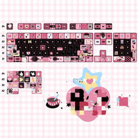 Cartoon Theme Keycaps M-OA/Cherry Profile PBT Dye Sublimation Keycaps 125 Keys for Mx Switch 61/68/104/108 Mechanical Keyboard