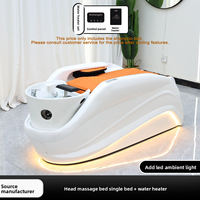 Chaise de shampooing inclinable pour salon de beauté et de coiffure Chuque, hydrothérapie de la tête, massage électrique, cuir, design imperméable