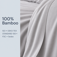 Draps de lit en bambou biologique, rafraîchissants, doux, respirants, absorbant l'humidité, ensemble de literie en fibre de bambou, ensemble de draps blancs