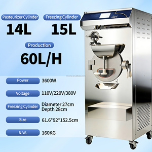 Nouvelle Machine Commerciale Industrielle 60L/H pour la Fabrication de Gelato, de Crème Glacée Dure et de Yaourt, avec Stérilisateur Intégré et Congélateur par Lots - Product Image 2