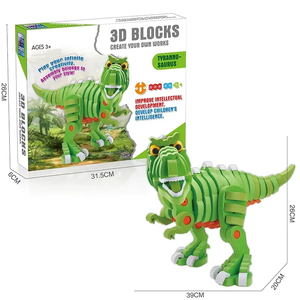 <span class=keywords><strong>Jeu</strong></span> de puzzle éducatif d'apprentissage DIY 104 pièces, puzzle créatif 3D pour enfants en EVA, puzzle d'animaux, dinosaure - Product Image 2