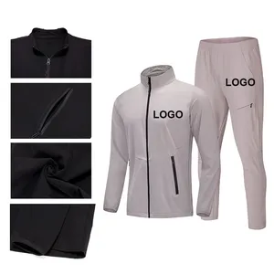 Conjunto Deportivo LAYENNE de Dos Piezas para Hombre, 90% Nailon, con Logotipo Personalizado, Pantalones Deportivos con Cierre Completo, <span class=keywords><strong>Ropa</strong></span> de Fitness, Traje para Correr y Entrenar - Product Image 2