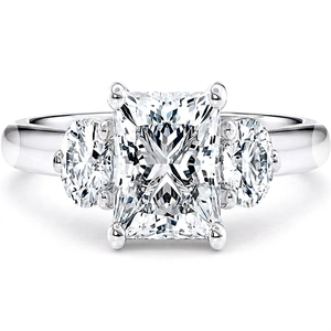 Bague de princesse et bague à diamant taille ronde, bijoux élégants pour fiançailles et mariage pour femme - Product Image 1
