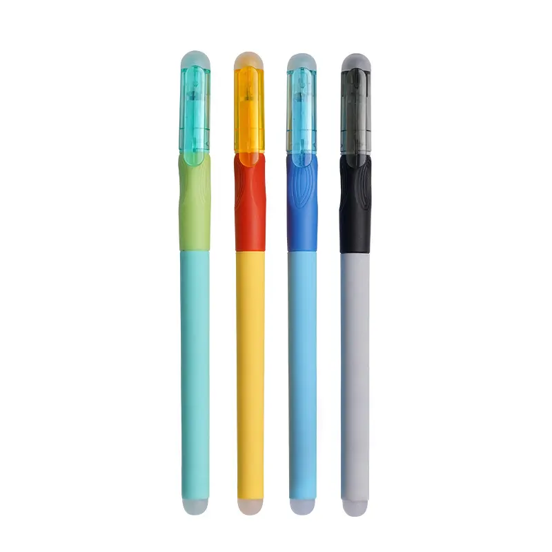 BECOL Wholesale Water-based Gel Ink Pen Protect Hand Heat Sensitive Erasable Pen Cute Student Plastic Gel Pen with Eraser