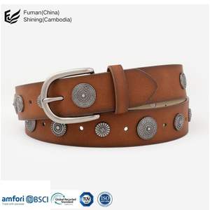 Ceintures en cuir PU à la mode pour femmes avec goujons en métal strass personnalisés du style décontracté du Cambodge avec boucle en alliage - Product Image 2