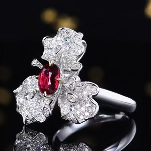 Ювелирные изделия Sgarit, 18-каратное Золотое кольцо овальной огранки, 1,28 карат, натуральный голубиный кровавый рубин, модные сертифицированные свадьбы без подогрева - Product Image 2