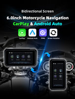 Pantalla Inalámbrica para Motocicleta de 6.25 Pulgadas, Extraíble, Impermeable, con CarPlay Android, Bluetooth, TPM, Rotación Horizontal y Vertical