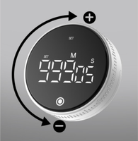 999-Minuten Countdown & Count-up Drehbarer Digitaler Timer USB-Aufladbarer Desktop-Timer für Studium Küche Kochen Zeitmanagement