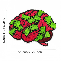 En gros, patchs brodés thermocollants et à coudre, thème dollar rose, motifs dessin animé (argent, lèvres, sac à monnaie), décoratifs