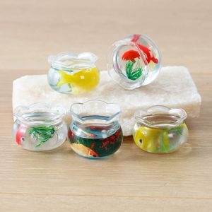 Mini Fishbowl balık tankı simülasyon oyuncaklar Goldfish mikro manzara modeli Dollhouse aksesuarları oyuncak - Product Image 2
