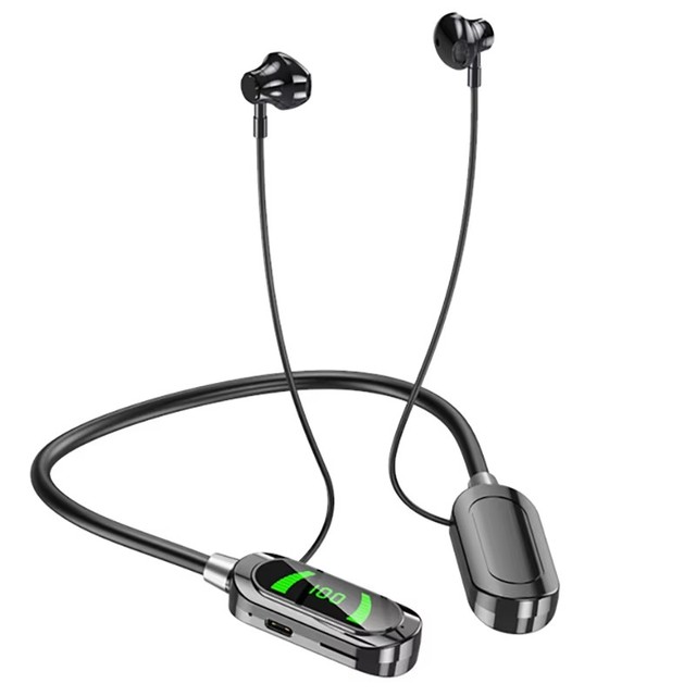 LED Super Power Bt 5.3 Earphones Neckband HiFi Sound Earbuds Magnetic Wireless Headphones YG07 Waterproof Neck-hanging Headsets