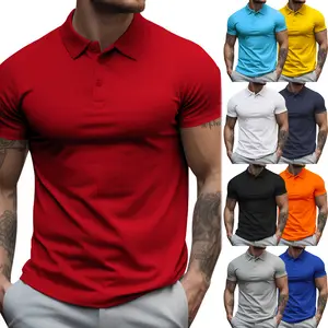 Nuovo arrivo Oversize bavero manica corta colletto tinta unita Pullover vestiti Polo originali all'ingrosso Polos Pour Hommes