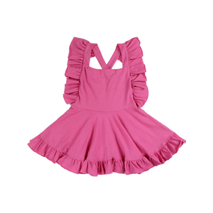 Vestido Tutú para Bebés y Niñas Pequeñas, Modelo BQ-546-YXL, Estilo Vintage, Color Sólido, Sin Mangas, Espalda Descubierta, Bonito Vestido para Niñas - Product Image 3