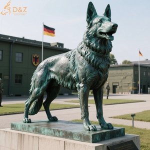 Esculturas grandes de perro pastor alemán al aire libre-Estatuas de perro reacondicionadas adecuadas para césped, almohadas o entradas - Product Image 6