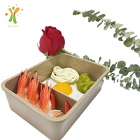 Boîte à lunch à emporter personnalisée sans bpa réutilisable écologique balle de riz bento biodégradable étanche