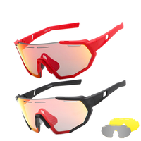 Lunettes de soleil de sport pour enfants, monture noire, protection UV400, verres interchangeables, verres PC à monture complète