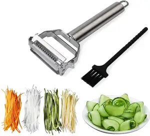 Workpro — coupe-légumes et fruits en acier inoxydable avec brosse de nettoyage, ensemble de couteaux de cuisine, Gadgets de cuisine