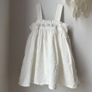 新しいファッション韓国風夏の子供女の子刺繍ドレス赤ちゃん女の子収集ウエストスリップドレス子供薄いスカート
