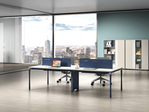 Poste de travail ouvert composable modulaire moderne Table de direction Mobilier de bureau simple et durable avec placage de bois - Product Image 4