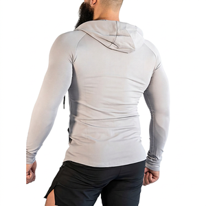 Slim Fit <b>Hoodie</b> Customizable Men's Hooded <b>Zip</b>-Up With <b>Pocket</b> Quick Dry Sport Design Regular Sleeve Knitted Polyester Winter Wear - Product Image 2