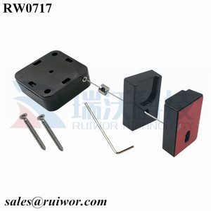 RUIWOR RW0717 Vuông Nặng Có Thể Thu Vào Dây Kéo Cộng Với Từ Cable Chủ cho Điện Thoại Di Động An Ninh Bán Lẻ Hiển Thị - Product Image 5