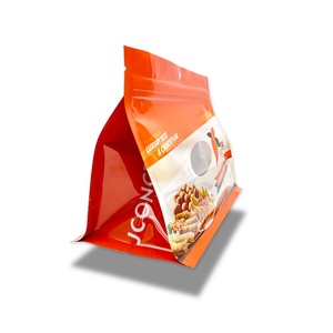 Sac de poudre de protéines sac de protéines en plastique à fond plat sacs de noix de collation refermables avec fenêtre - Product Image 3