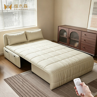 Sofá Cama Eléctrico Inteligente, Minimalista, Moderno, Multifuncional, Plegable, Extensible, sin Brazos, con Almacenamiento para Apartamentos Pequeños