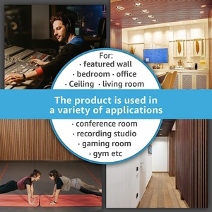 <span class=keywords><strong>Pannelli</strong></span> di assorbimento del suono di alta qualità <span class=keywords><strong>pannelli</strong></span> acustici in feltro per animali domestici che sostengono <span class=keywords><strong>pannelli</strong></span> di parete acustica in legno Akupanel impiallacciatura nera opaca - Product Image 5