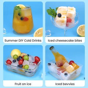 Molde de silicona de grado alimenticio para cubitos de hielo redondos estrechos, reutilizable, para hacer helados, con contenedor de almacenamiento, herramienta de cocina ecológica - Product Image 3