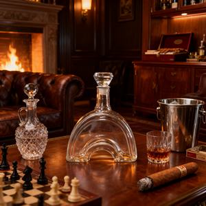 Bouteille en verre arquée personnalisée de luxe de 700 ml avec bouchon en liège estampé à chaud pour whisky, vodka, vin, <span class=keywords><strong>tequila</strong></span> - Product Image 3