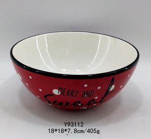 Cuenco redondo de cerámica para dulces, decoración navideña, <span class=keywords><strong>8</strong></span> pulgadas - Product Image 4