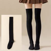 Chaussettes montantes unies pour femme, double aiguille, en polyester/coton, compression classe 1, été, vente en gros