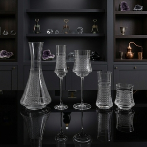Ensemble <span class=keywords><strong>de</strong></span> verrerie gravée : <span class=keywords><strong>Carafe</strong></span>, verres à <span class=keywords><strong>vin</strong></span> et à whisky, design géométrique moderne pour <span class=keywords><strong>vin</strong></span>, eau et spiritueux - Product Image 3