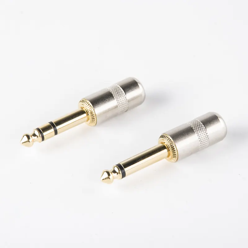 6.35mm nickel/gold plated male mono socket metal audio converter plug jack connector